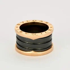 BULGARI - B.zero1 - Bague en Or rose et céramique noire