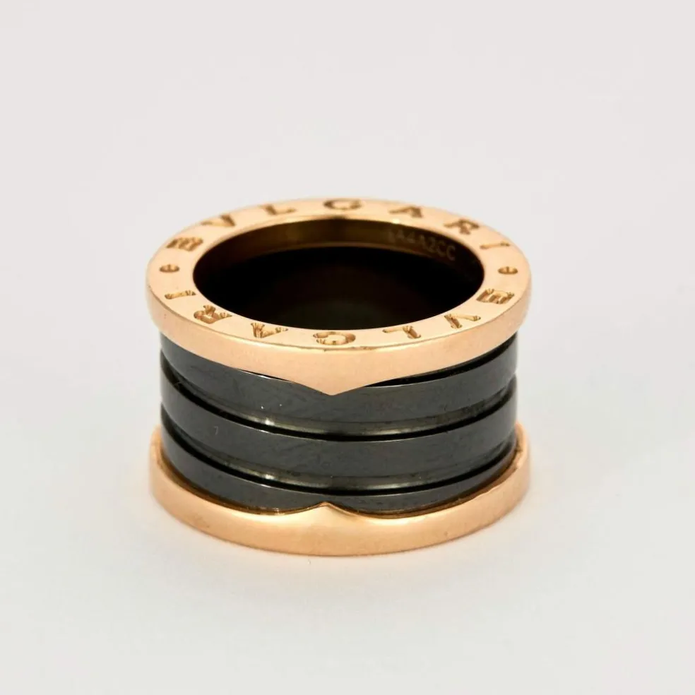 BULGARI - B.zero1 - Bague en Or rose et céramique noire