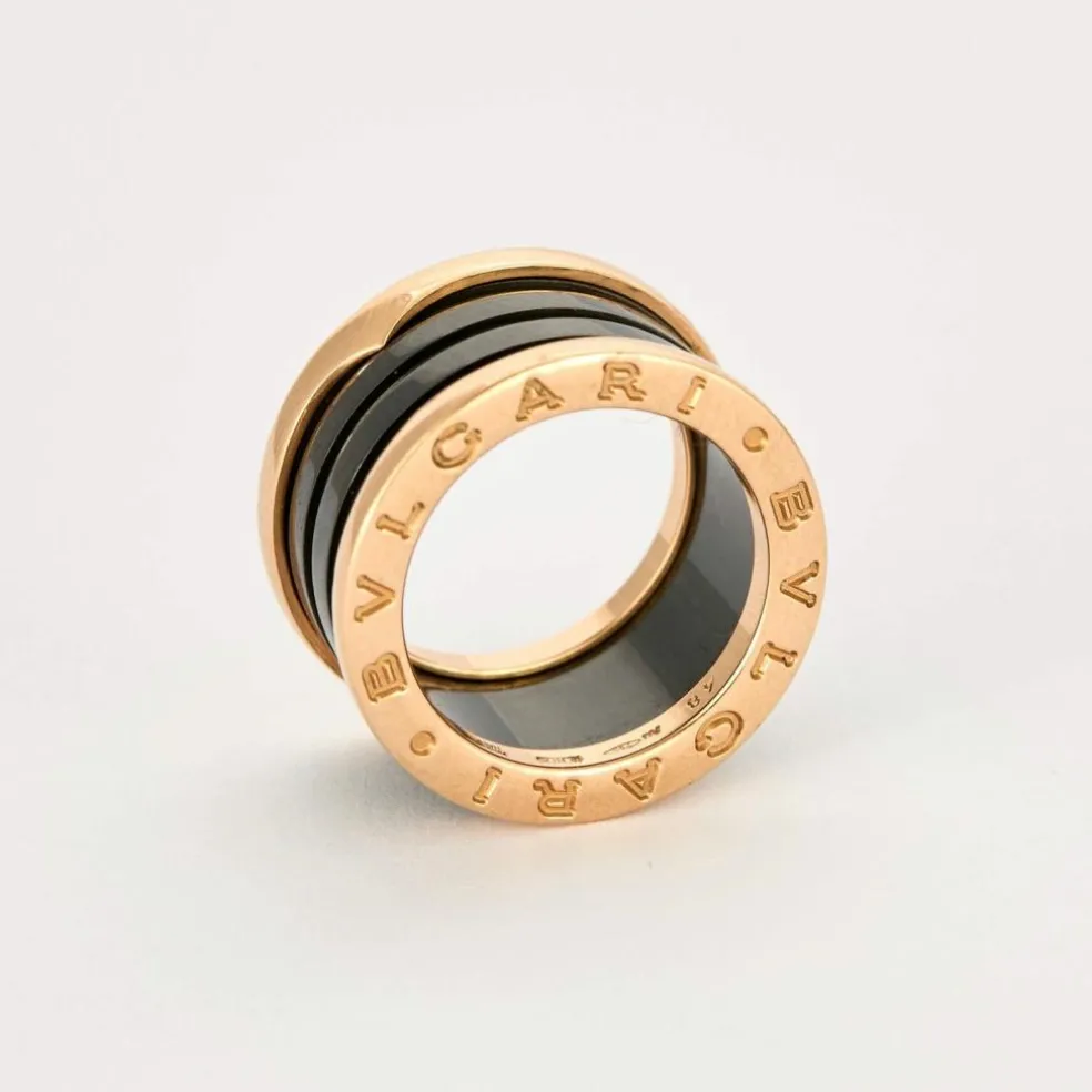 BULGARI - B.zero1 - Bague en Or rose et céramique noire