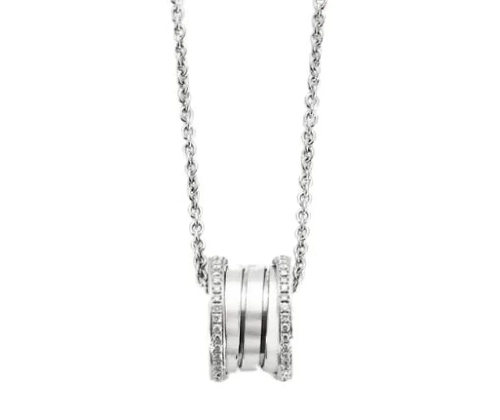 BULGARI - Collier B ZER0 or gris et diamants