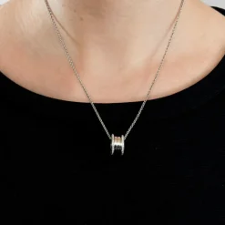BULGARI - Collier B ZER0 or gris et diamants