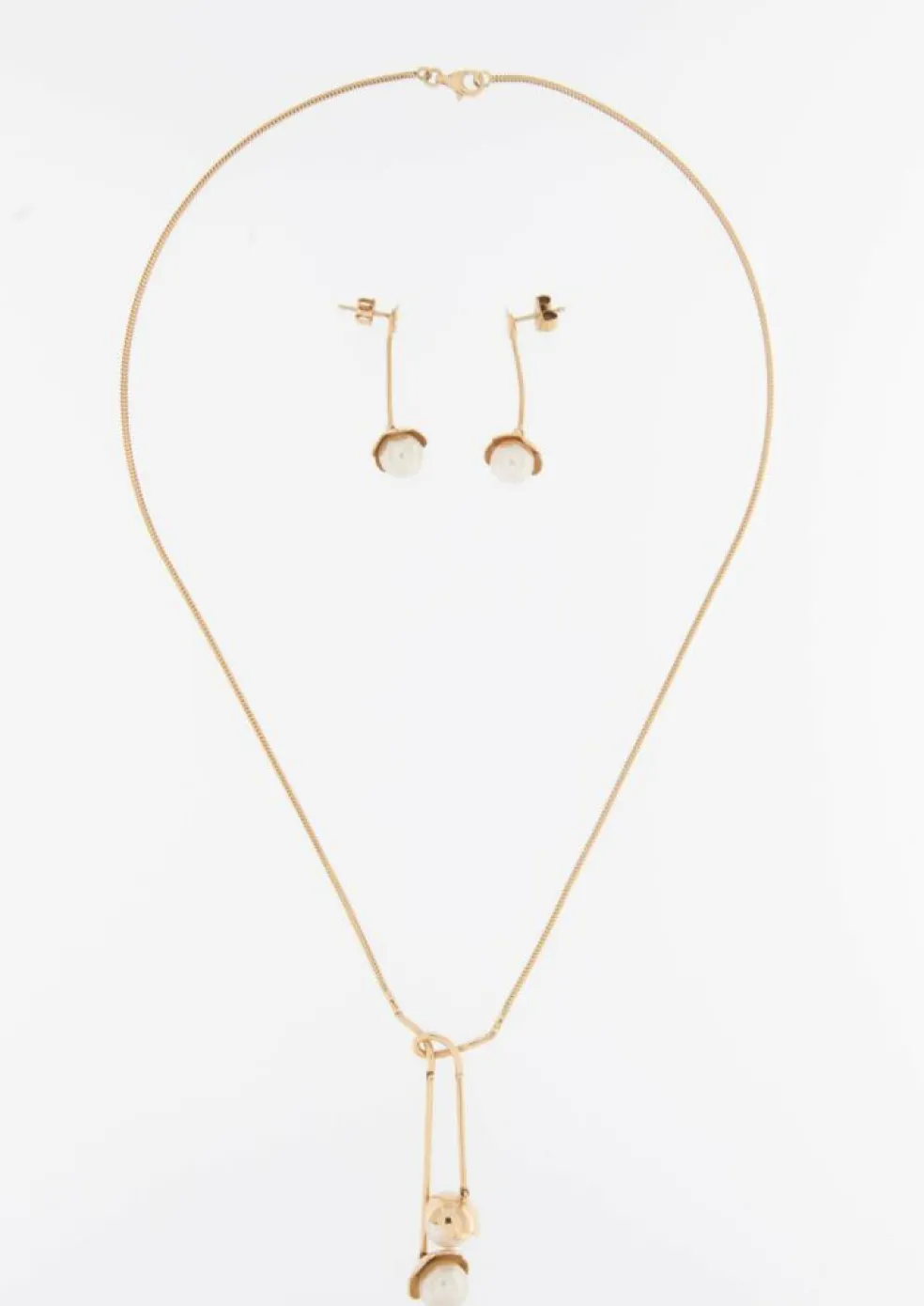 CACHAREL Parure Collier et Boucles d'Oreilles Or Jaune et Perles