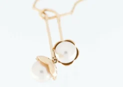 CACHAREL Parure Collier et Boucles d'Oreilles Or Jaune et Perles