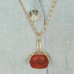 Cachet à Devise Pendentif Agate rouge
