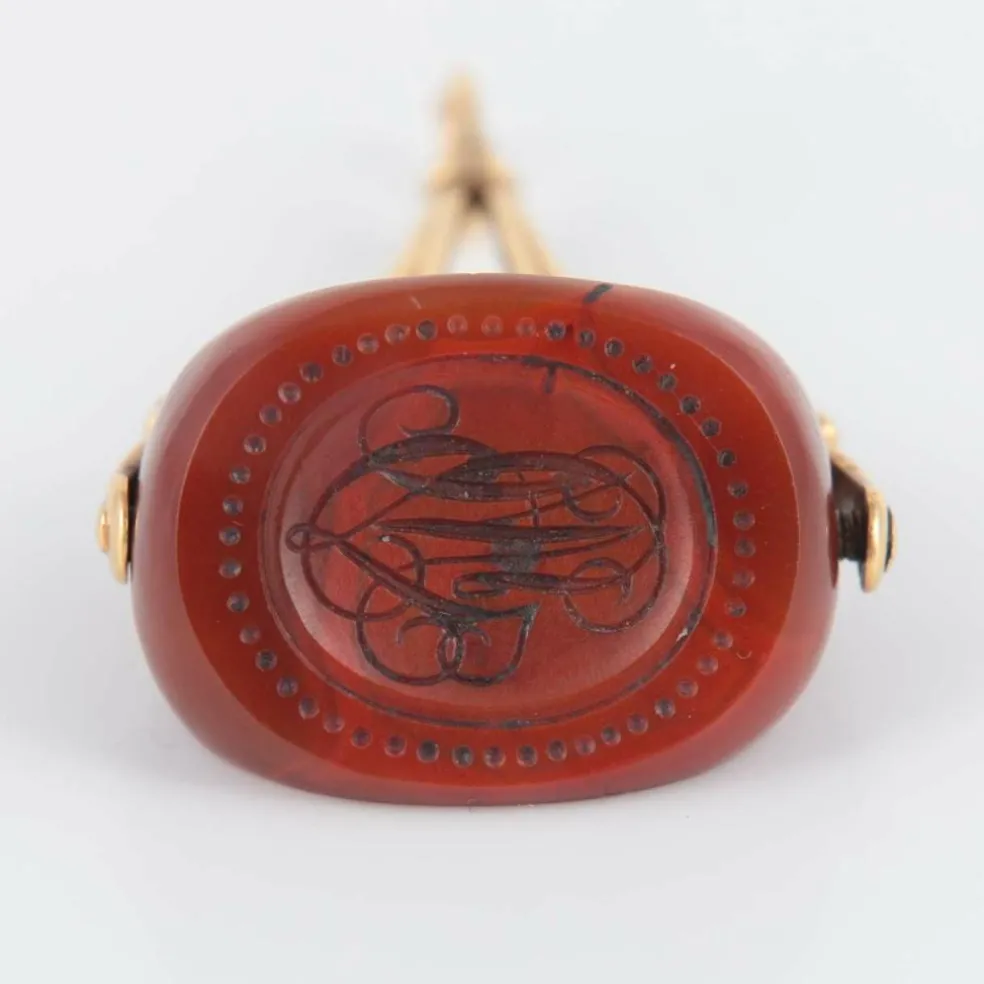 Cachet à Devise Pendentif Agate rouge