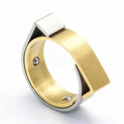 CARL DAU – Bague GEOMETRY en or et acier