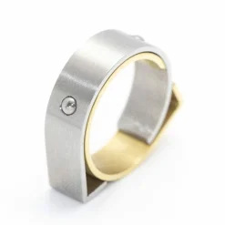 CARL DAU – Bague GEOMETRY en or et acier