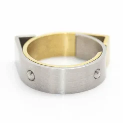 CARL DAU – Bague GEOMETRY en or et acier
