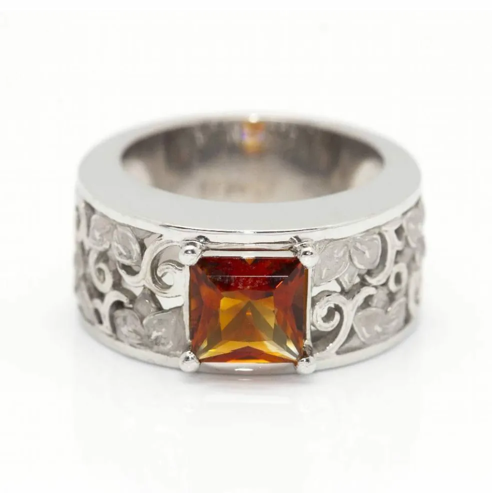 CARRERA - Bague Or blanc Citrine