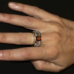 CARRERA - Bague Or blanc Citrine
