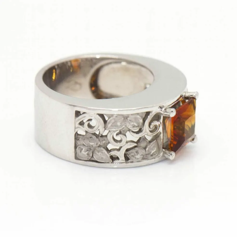 CARRERA - Bague Or blanc Citrine