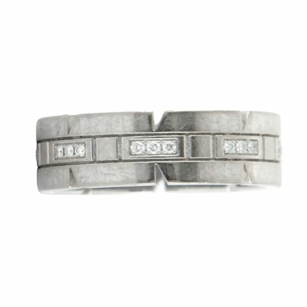 CARTIER - Bague Tank en or gris