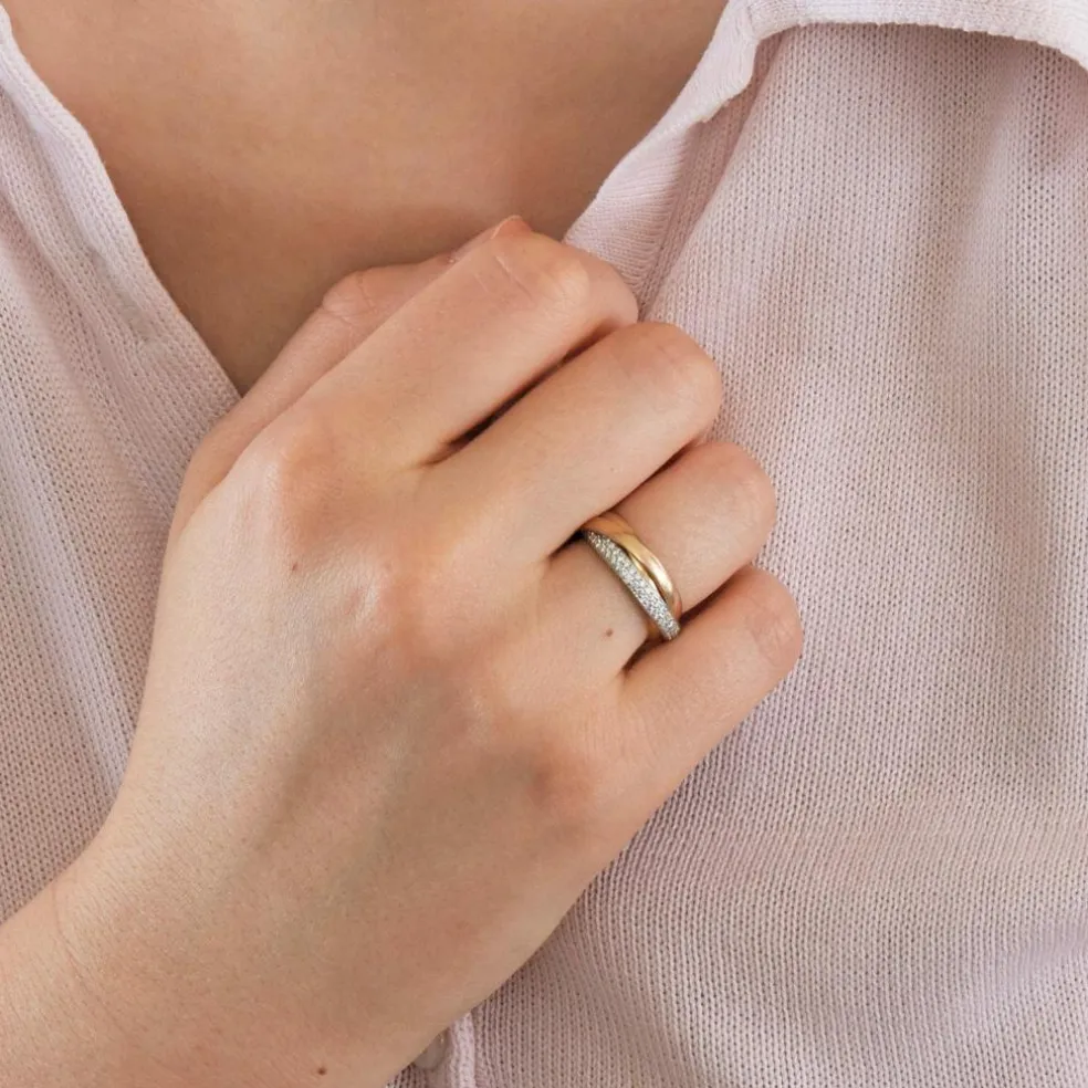 CARTIER - Bague Trinity trois ors diamants