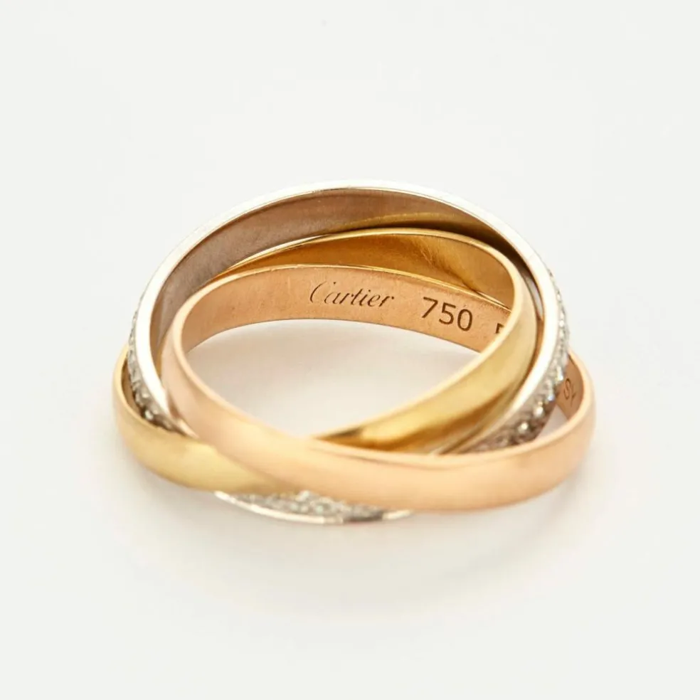 CARTIER - Bague Trinity trois ors diamants