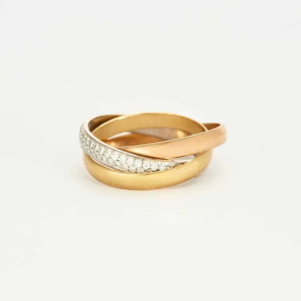 CARTIER - Bague Trinity trois ors diamants