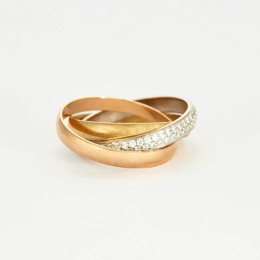 CARTIER - Bague Trinity trois ors diamants