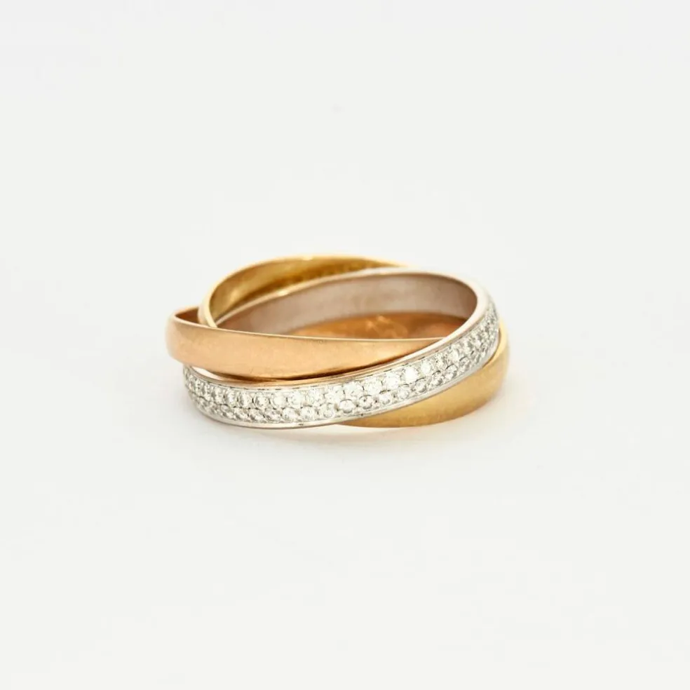 CARTIER - Bague Trinity trois ors diamants