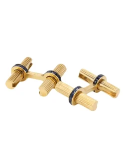 CARTIER - Boutons de manchette or saphirs calibrés