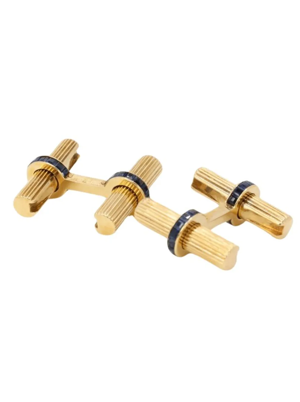 CARTIER - Boutons de manchette or saphirs calibrés