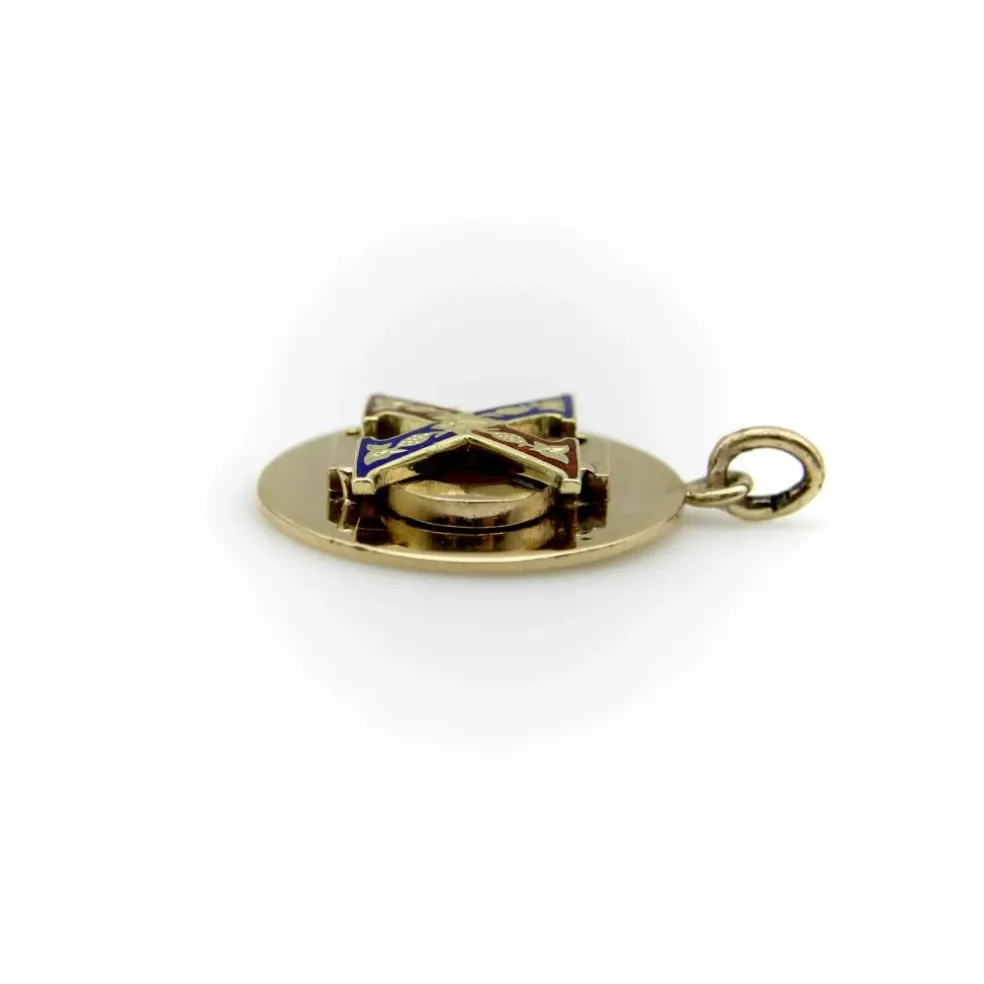 CARTIER - Pendentif médaillon vintage de la fraternité Chi Phi en or