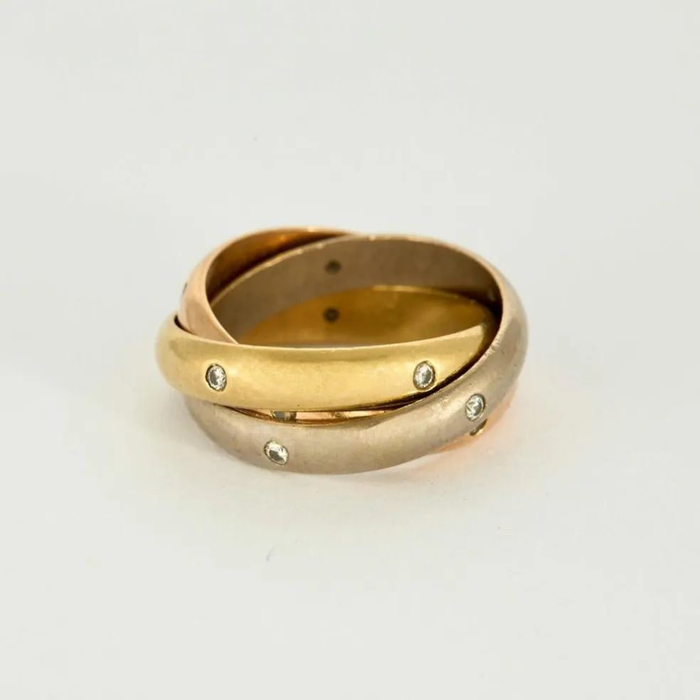 CARTIER - Trinity - Bague Or jaune, rose, blanc et Diamants