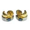 Carven - Boucles d'oreille or jaune, or blanc, diamants et saphirs