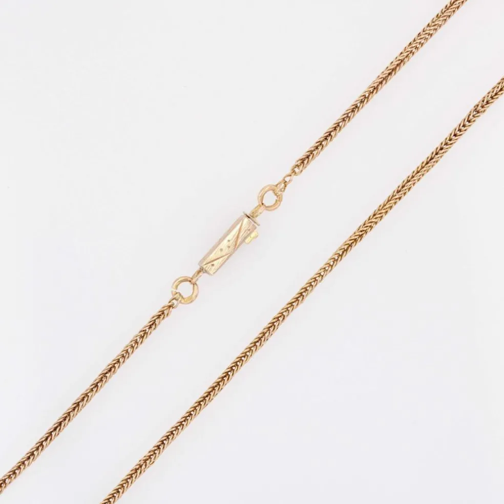 Chaine ancienne maille palmier or rose