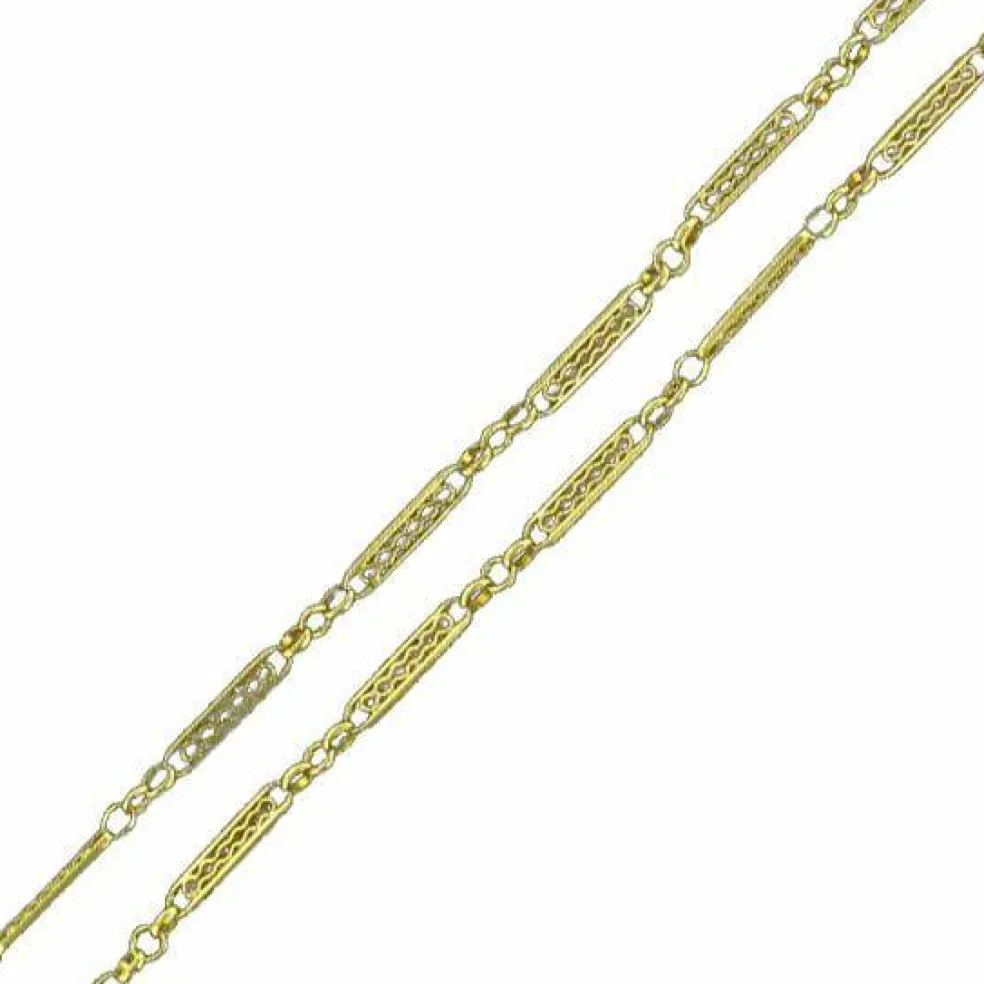 Chaine ancienne or jaune maille filigranée