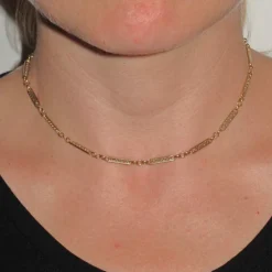 Chaine ancienne or jaune maille filigranée