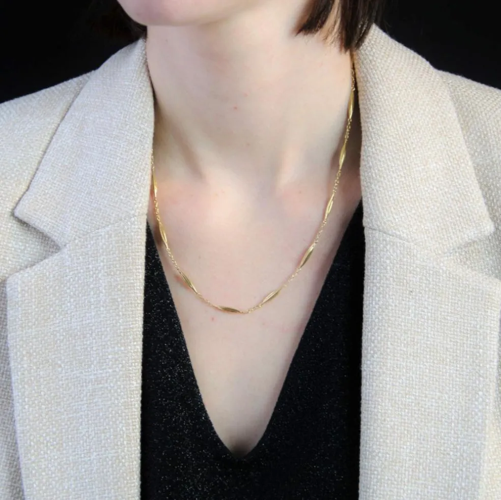 Chaine ancienne or mailles navettes