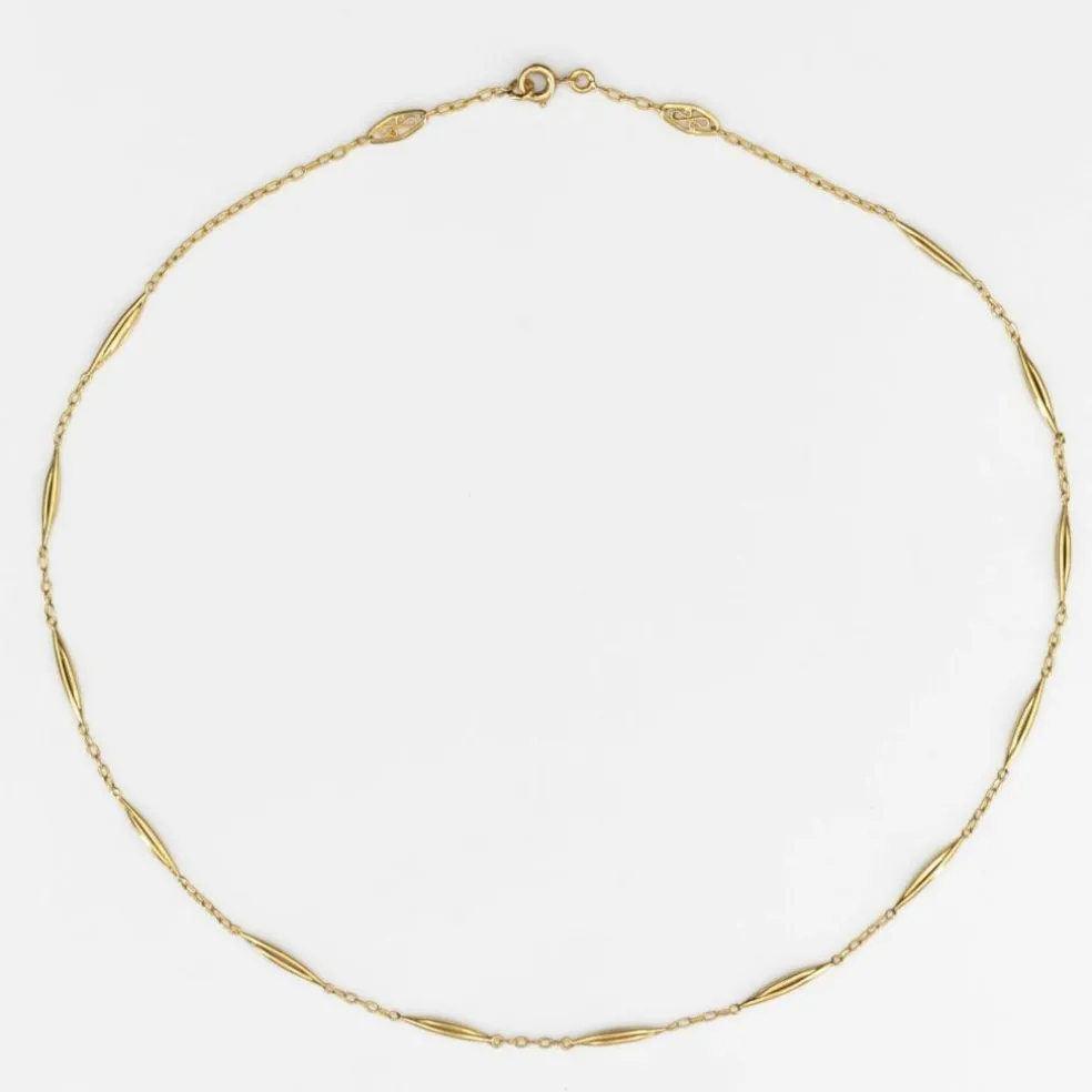 Chaine ancienne or mailles navettes