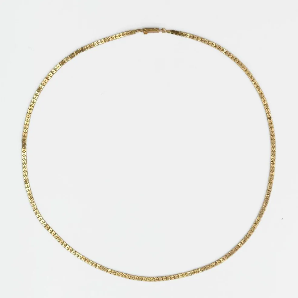 Chaine ancienne or maille plate