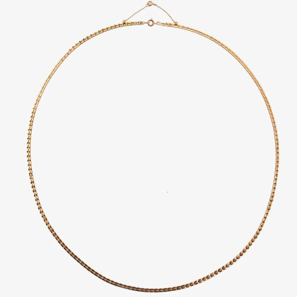 Chaine ancienne or rose maille ajourée