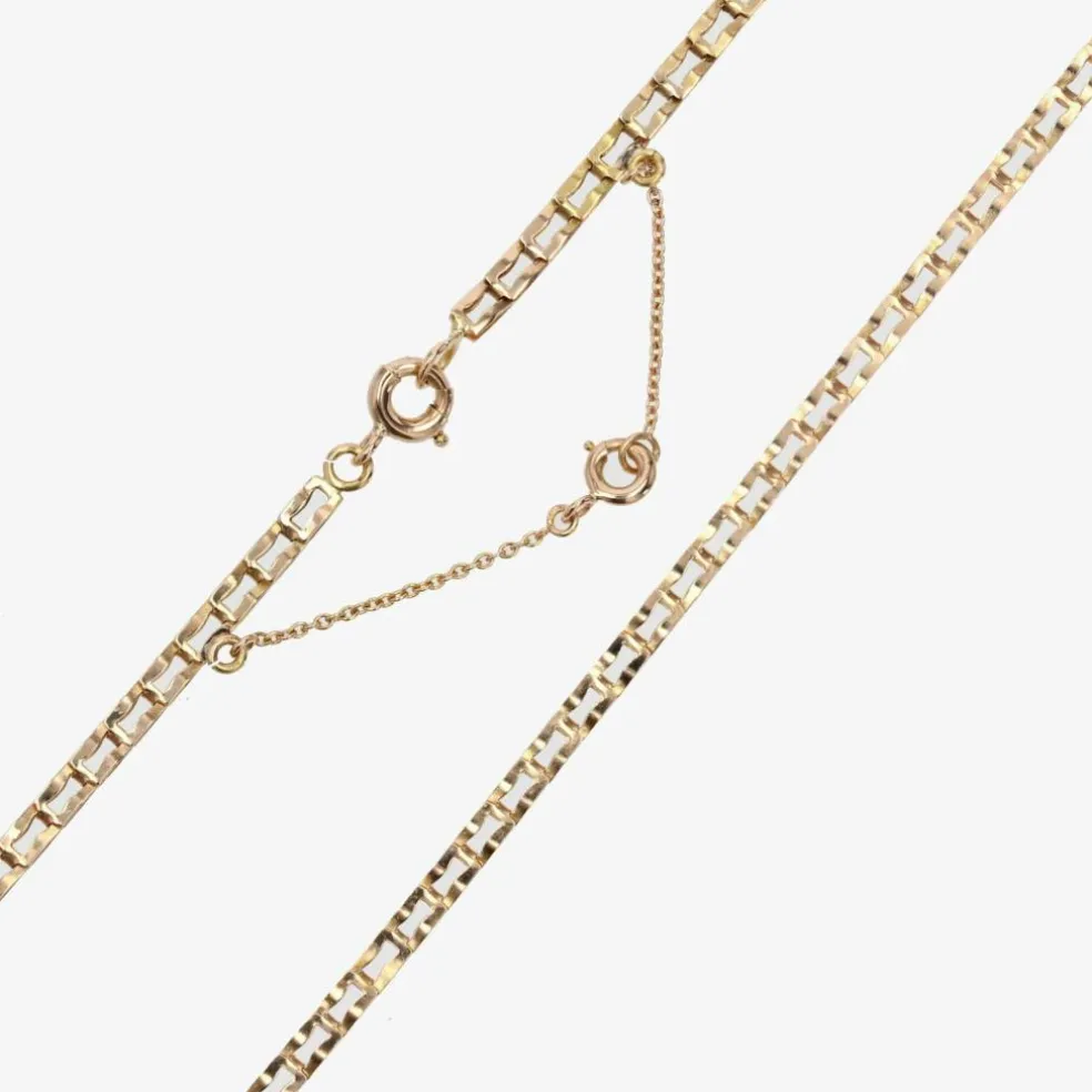 Chaine ancienne or rose maille ajourée