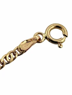 Chaine bicolore maille marine plate en or jaune