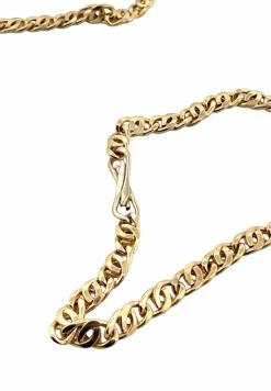 Chaine bicolore maille marine plate en or jaune