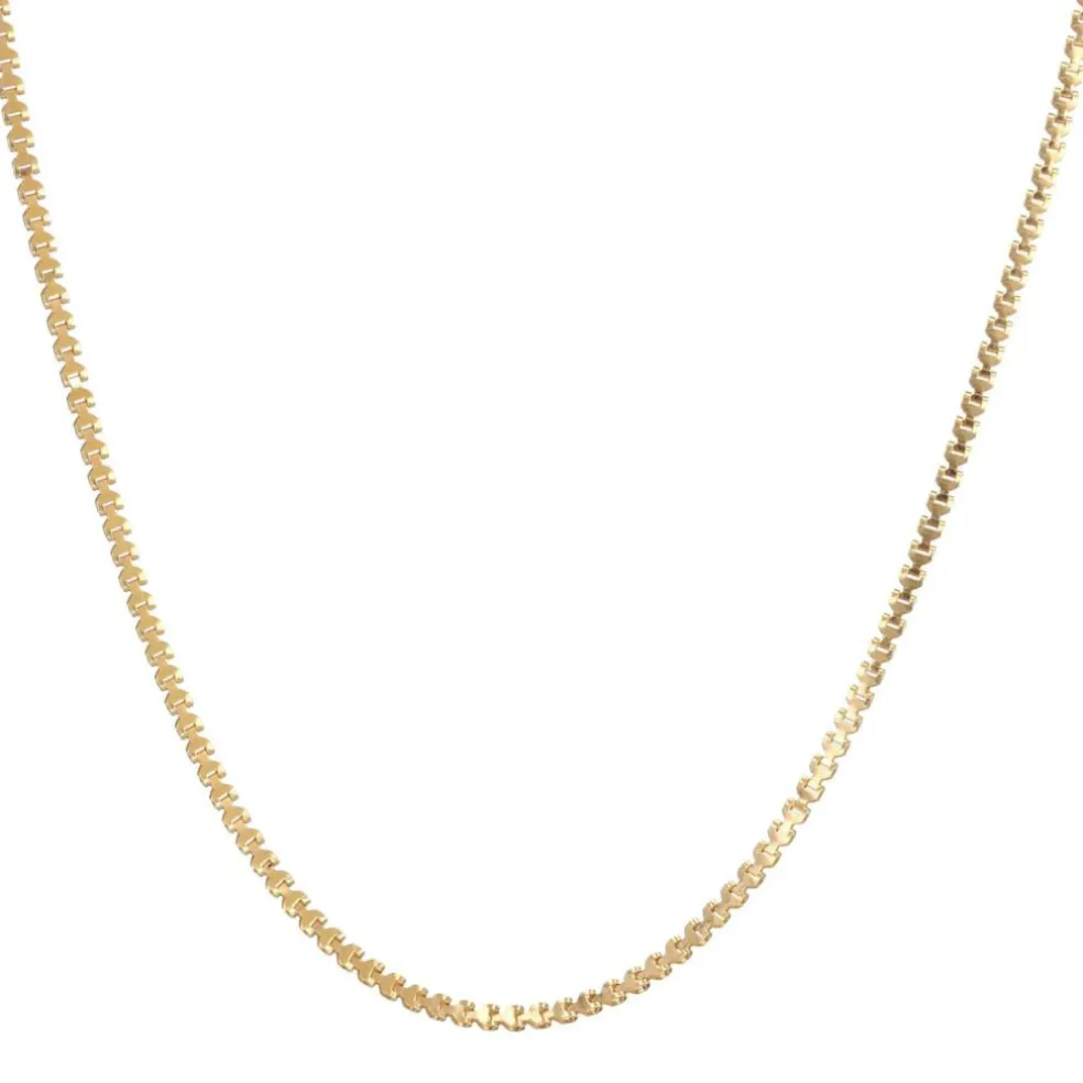 Chaine en or jaune maille forçat limée