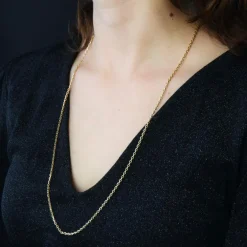Chaine en or jaune maille forçat limée