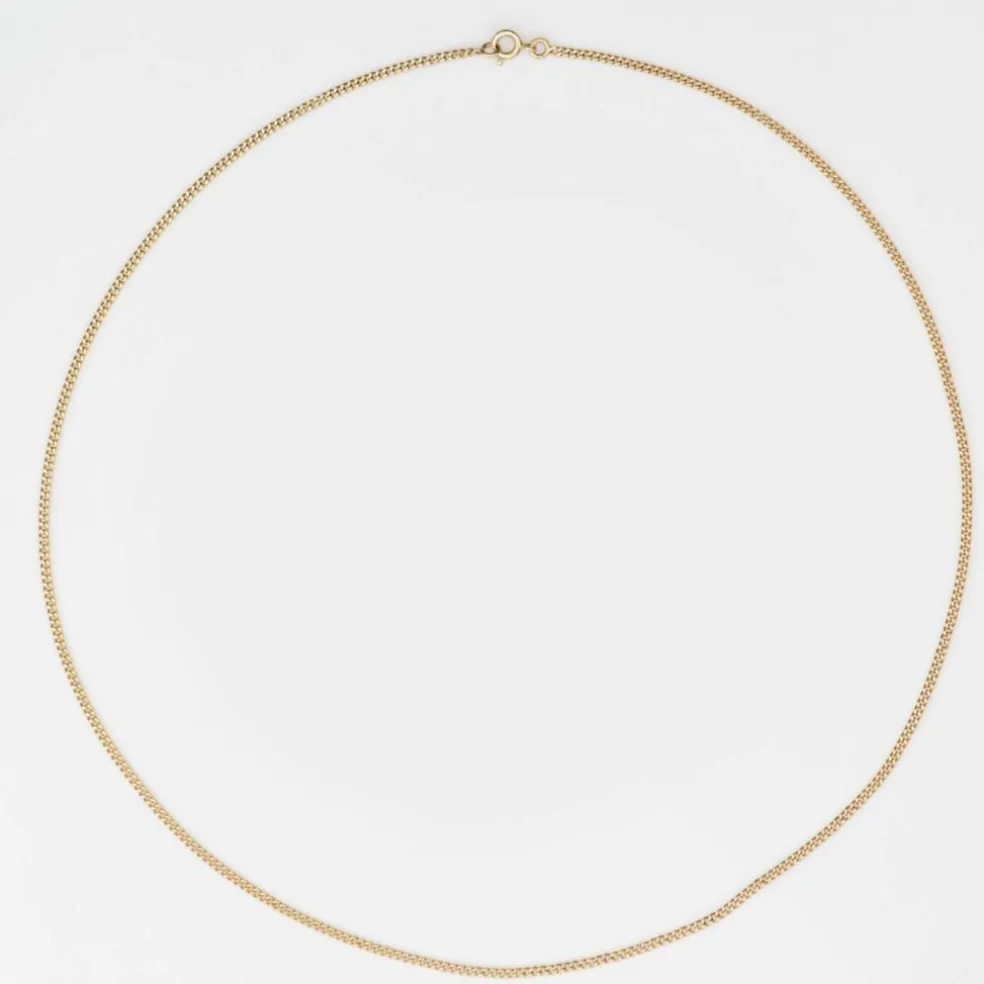 Chaine en or jaune maille gourmette limée