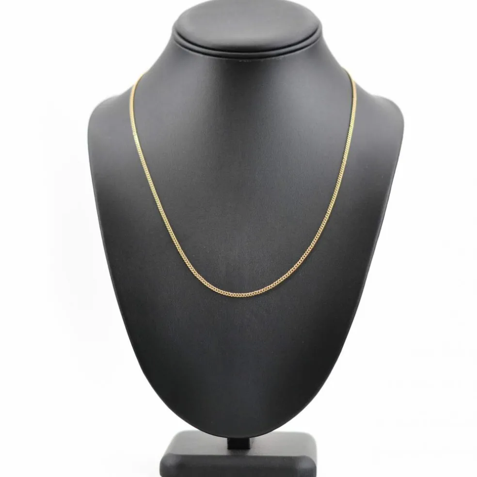 Chaine en or jaune maille gourmette limée