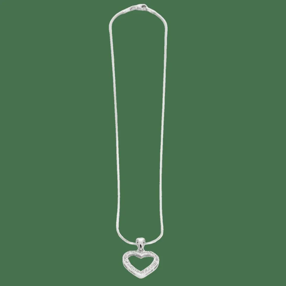Chaine et pendentif coeur en or gris