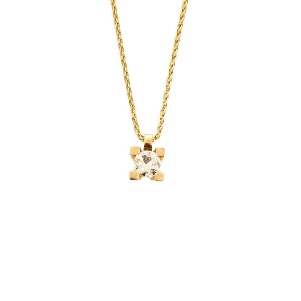 Chaine et pendentif or jaune et diamant
