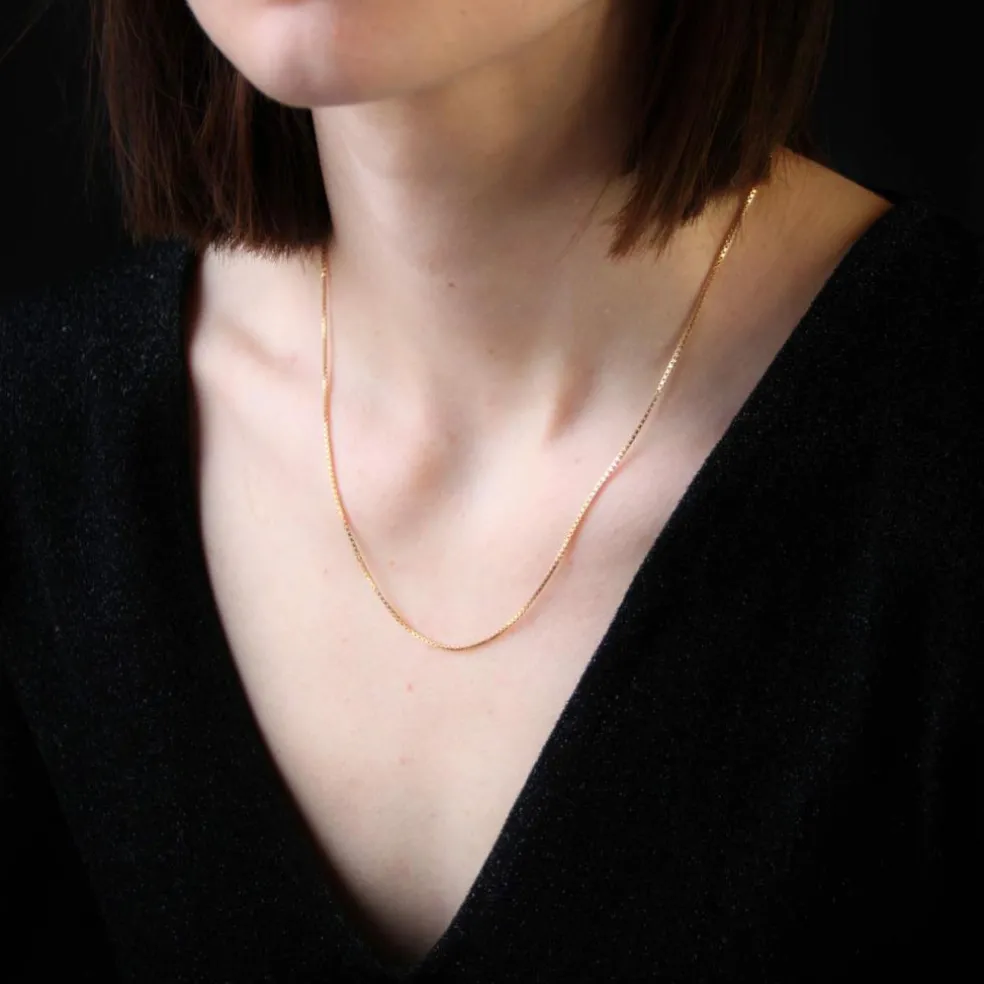 Chaine maille cube or jaune