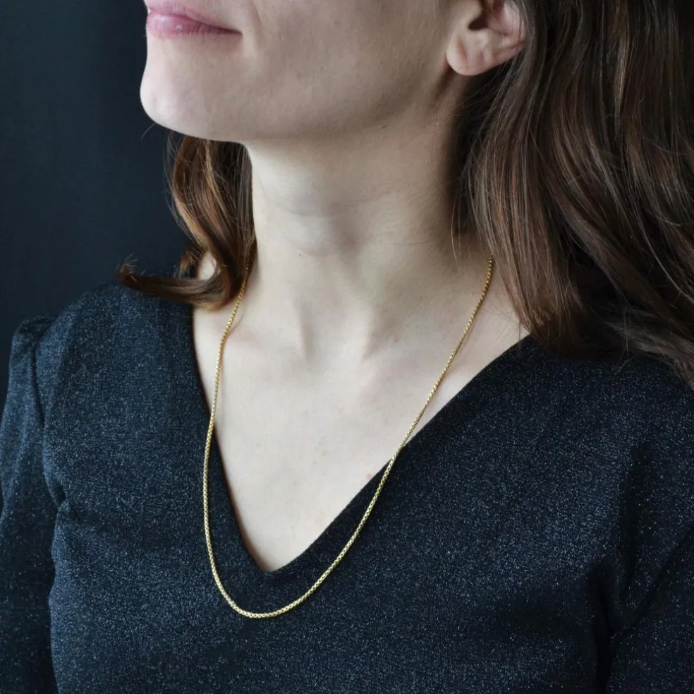 Chaine maille cube or jaune