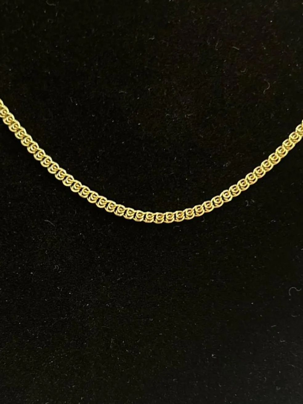 Chaine maille double infinity or jaune
