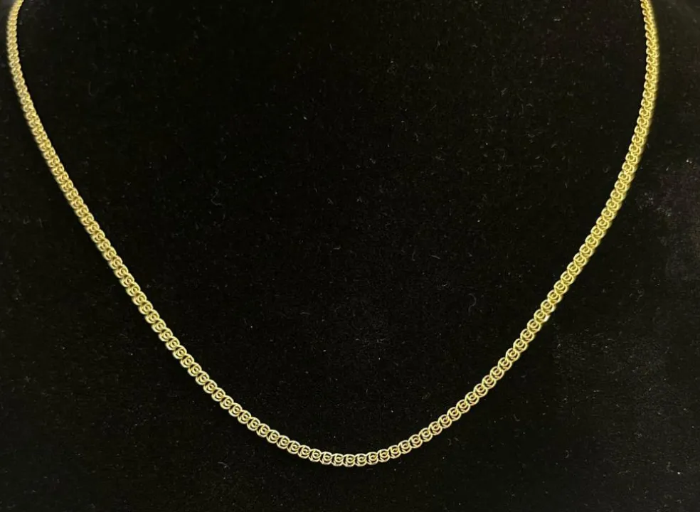Chaine maille double infinity or jaune