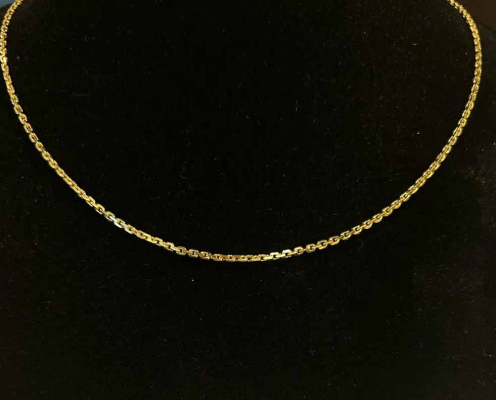 Chaine maille forçat pleine or jaune