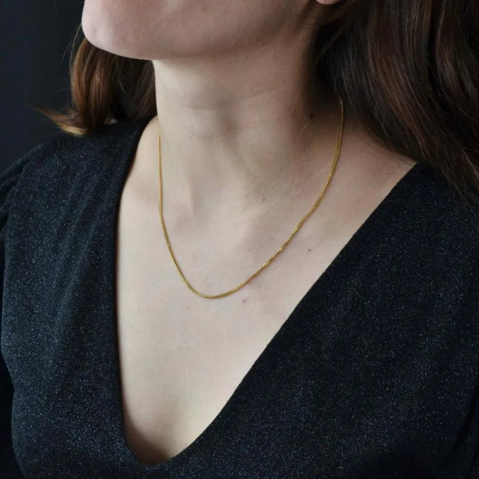 Chaine maille gourmette or jaune