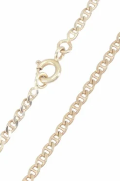 chaine maille marine battue or jaune