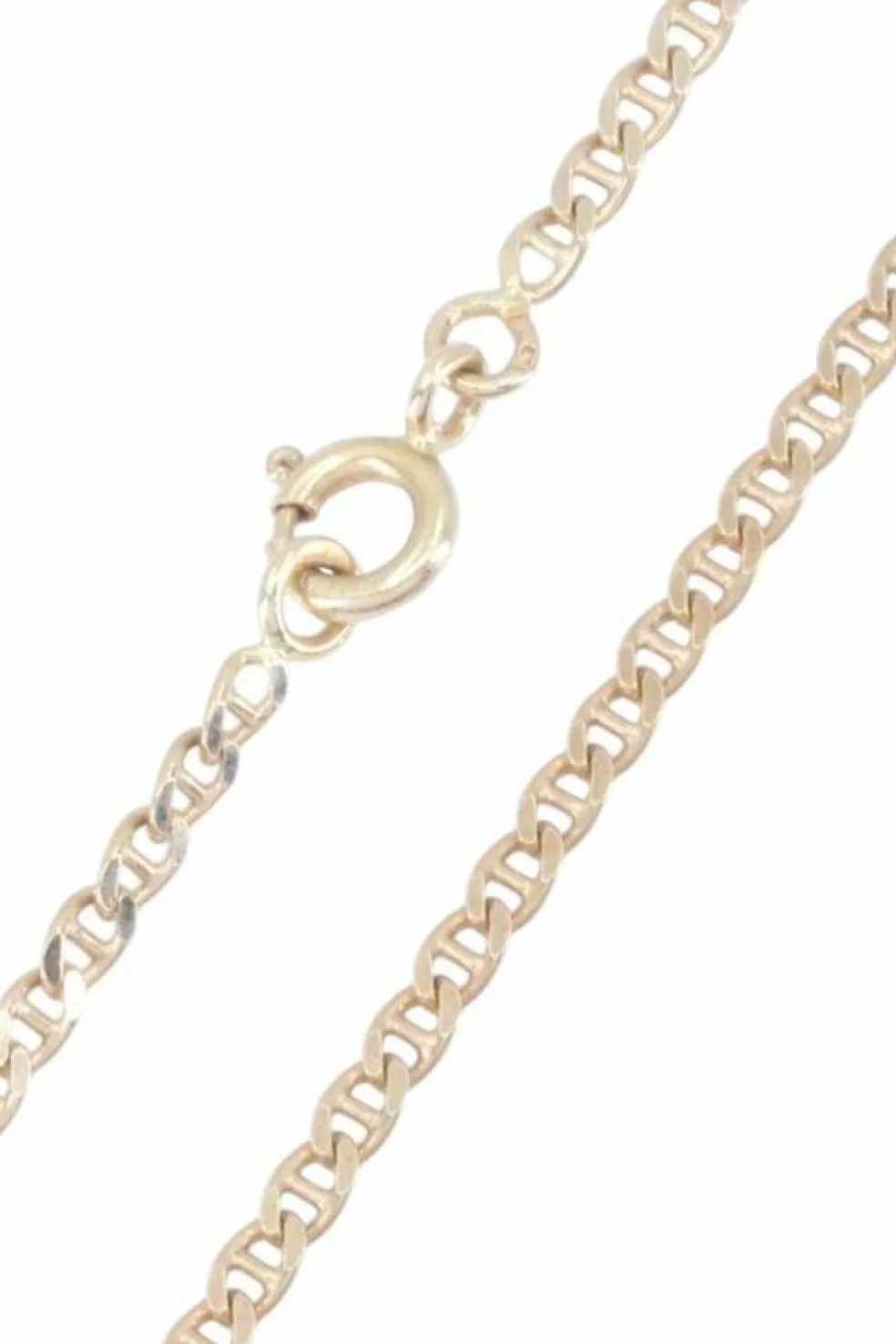 chaine maille marine battue or jaune